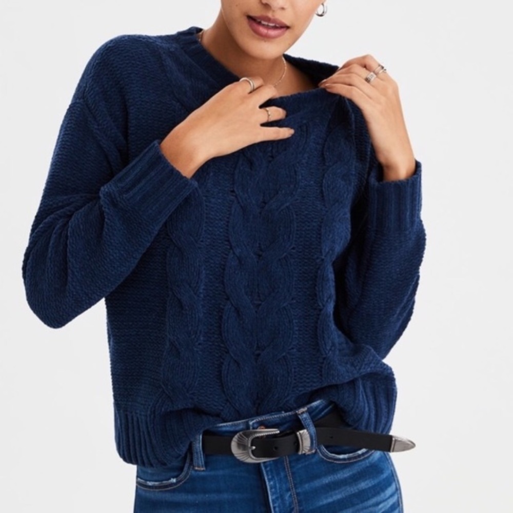 AEO Impossibly Soft Cable Knit Sweater